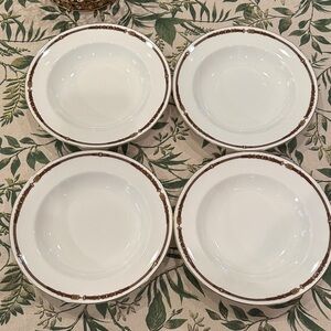 Ralph Lauren Wedgwood equestrian soup bowls (4) White/ Brown china